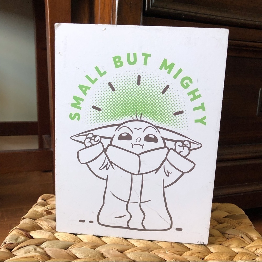 Star Wars: Baby Yoda “Small But Mighty” wood sign